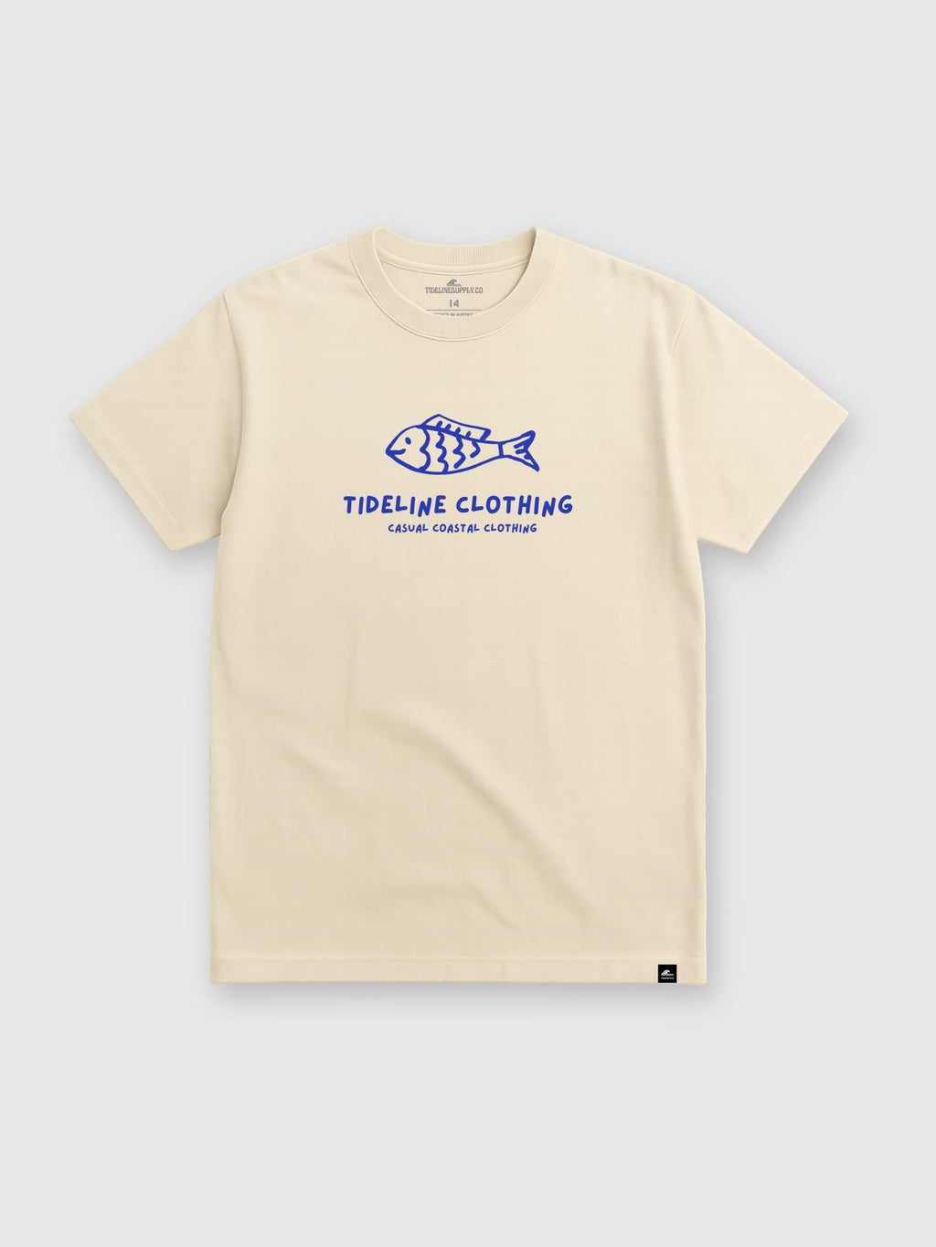 Cheeky Fish Kids' Casual T-Shirt in mid-weight combed cotton with fun coastal graphic. Front View