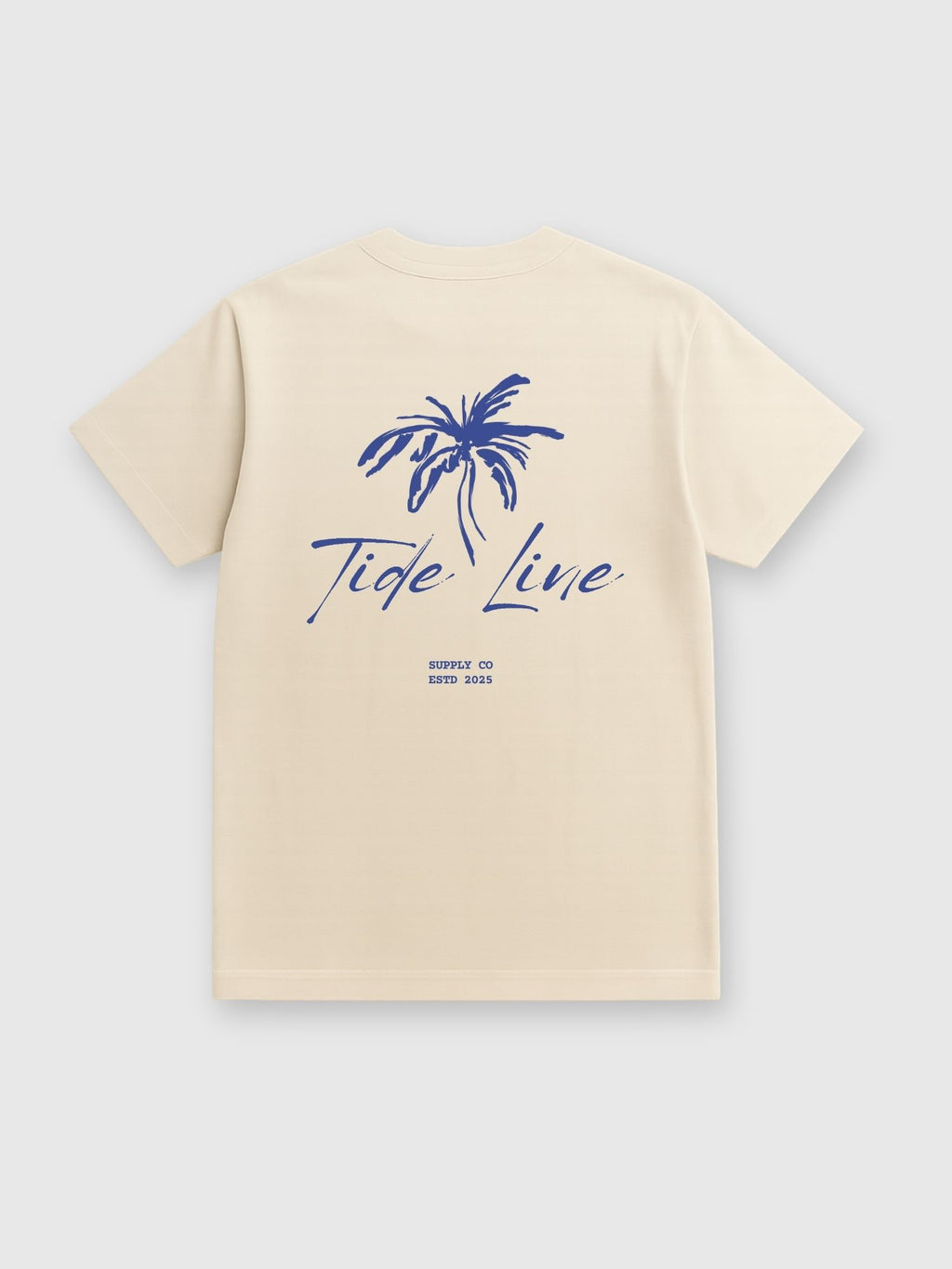 Natural Heavyweight Palm Print T-Shirt Front and Back Graphic Back View