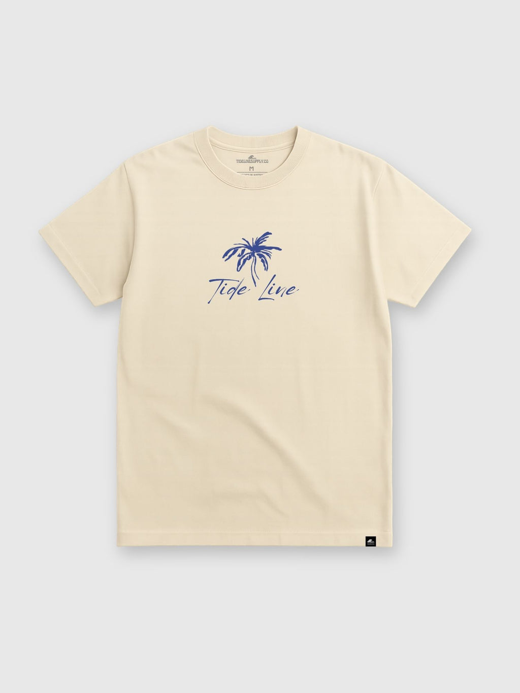 Natural Heavyweight Palm Print T-Shirt with Front and Back Graphic Front View