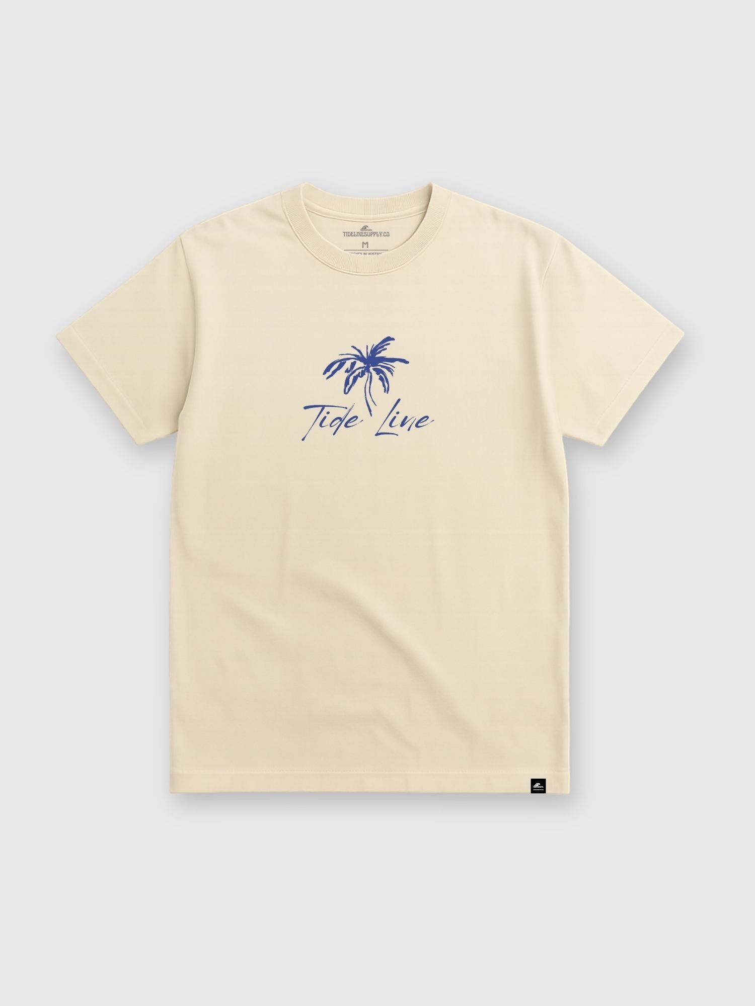 Natural Heavyweight Palm Print T-Shirt with Front and Back Graphic Front View
